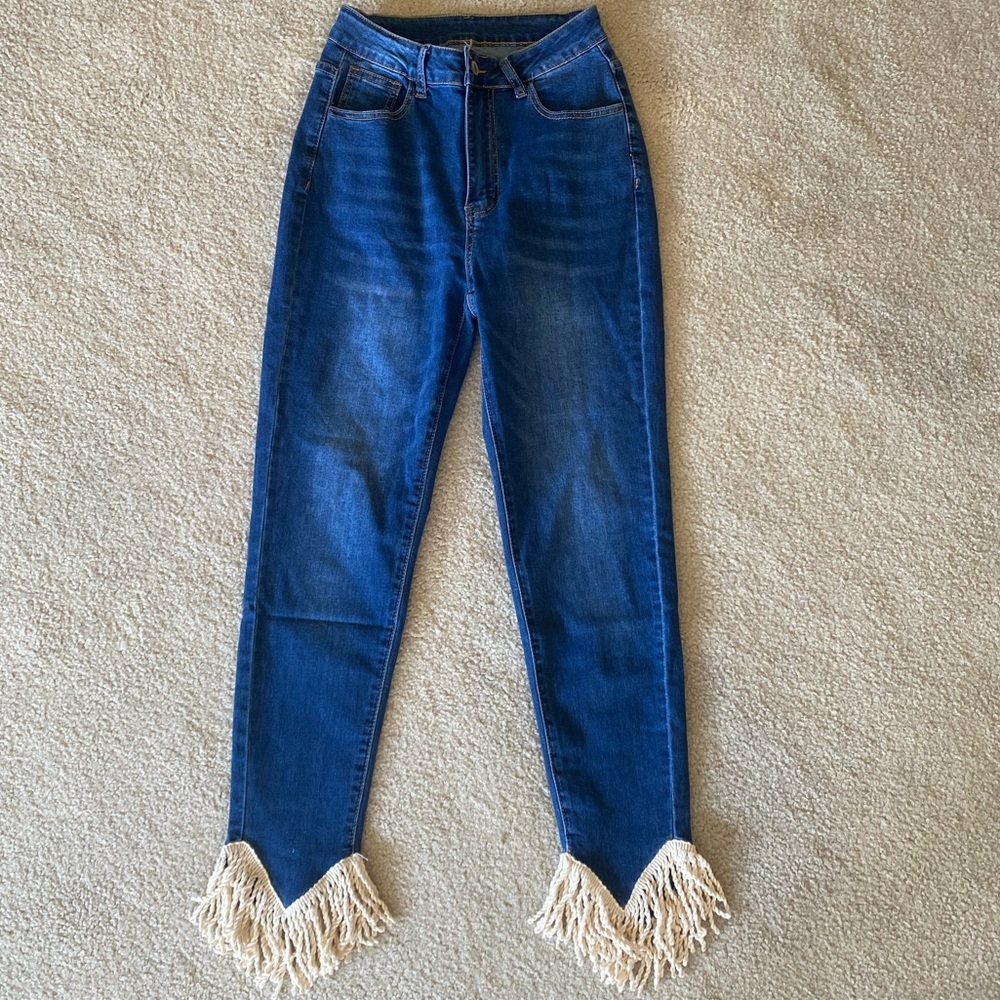 Shein fringe bottom jeans